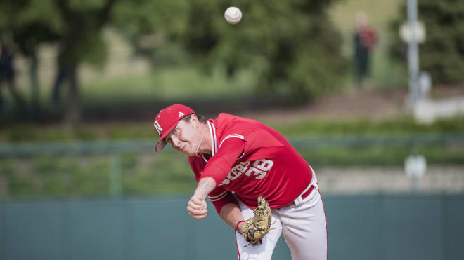 Emmett Olson deals a pitch.