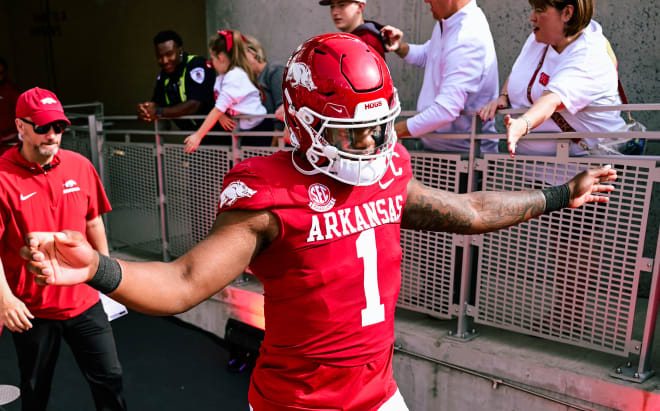 Arkansas QB KJ Jefferson prior to the Mississippi State game on Oct. 21. 