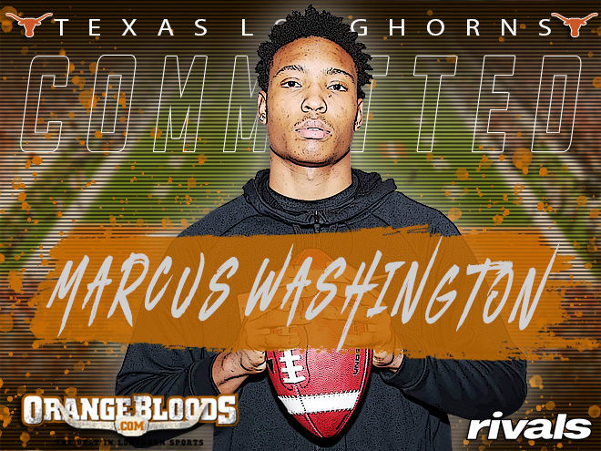 Wide receiver Marcus Washington committed to Texas on Friday evening. 