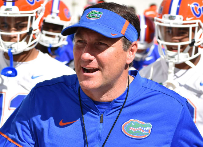 Dan Mullen on his way to his first practice as the head coach of the Florida Gators