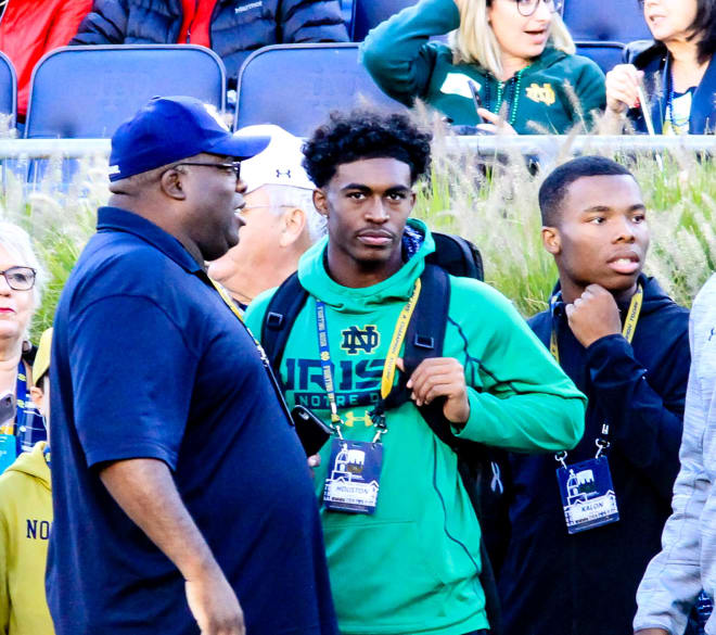 Griffith (center) said the Irish coaches told him that he was their priority recruit at defensive back.