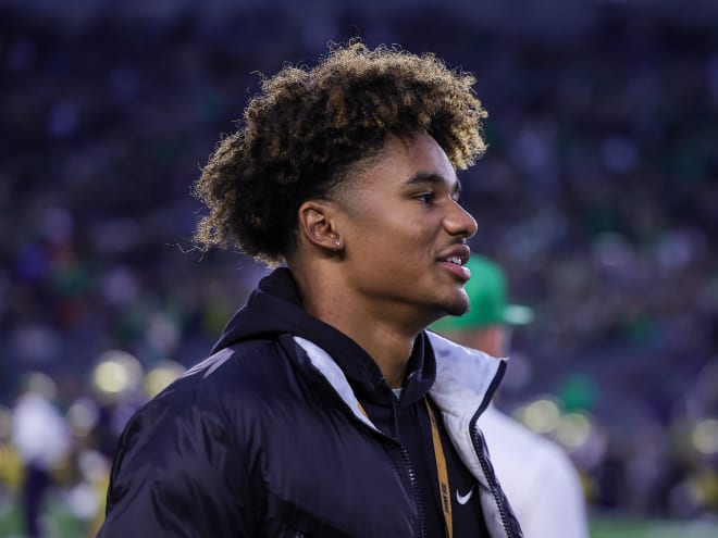 Jerome Bettis Jr., pictured above, has long been a 2025 wide receiver target for Notre Dame. Bettis is expected to make his college decision before this summer and this spring could be pivotal if the Irish, his perceived leader, want to keep their momentum. 