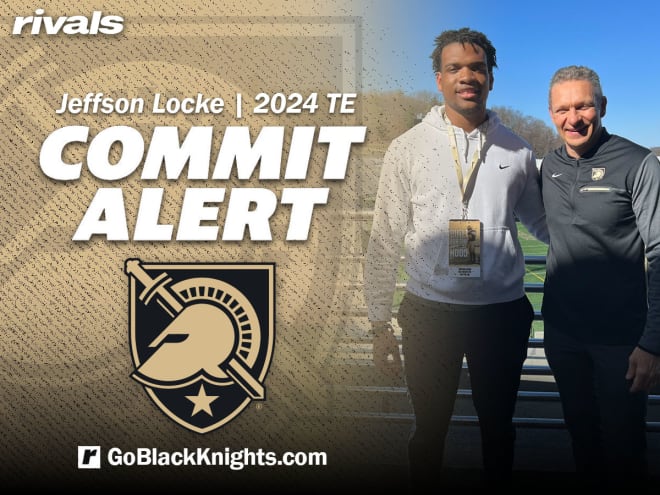 TE prospect Jeffson Locke with Army HC, Jeff Monken