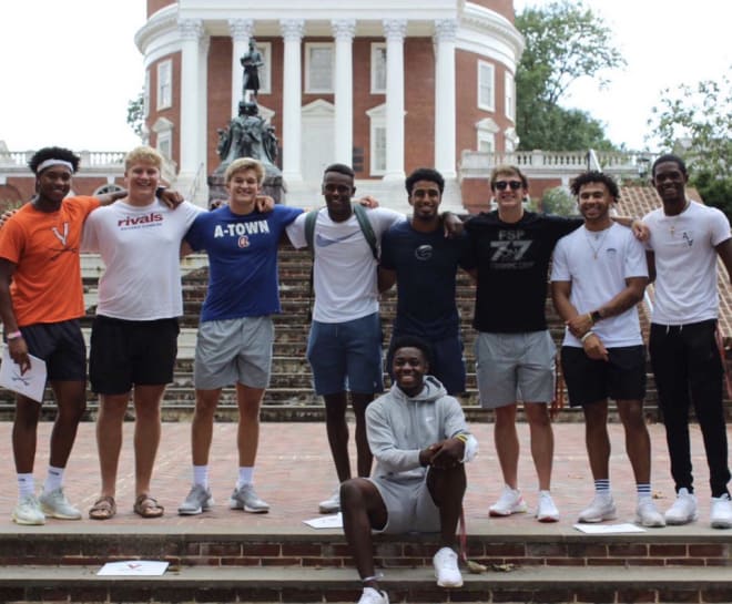 Aidan Ryan (back row, second from right) and his fellow future Hoos had a great time at UVa.