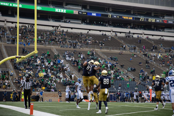 Notre Dame is 5-0 and ranked No. 4 in the AP Top 25.