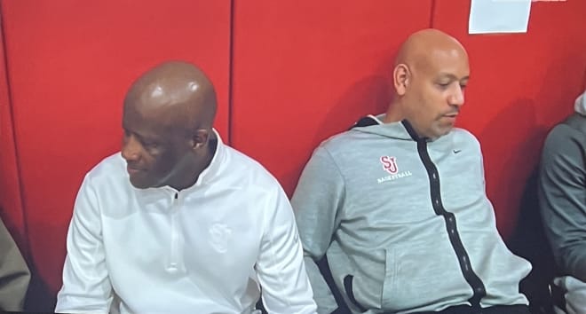 St. John's head coach Mike Anderson with assistant coach Van Macon