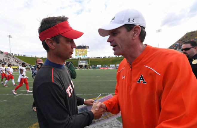 Kiesau (left) and Mike Bobo faced off as Colorado State beat Fresno State 37-0 in 2016.