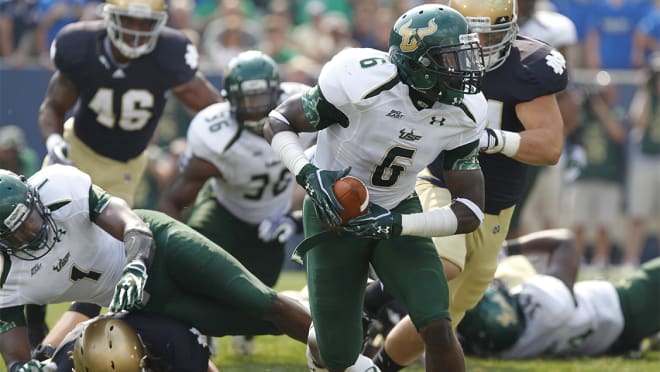 In their lone meeting in football that opened the 2011 season, USF stunned Notre Dame with a 23-20 win.