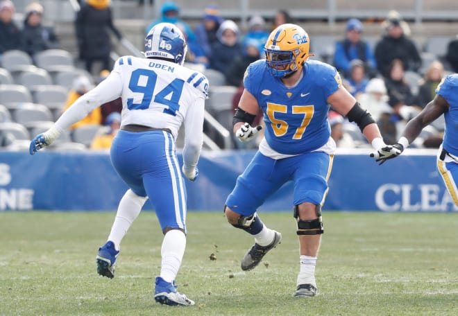 Defensive end R.J. Oben, left, has been a two-year starter for the Blue Devils. 