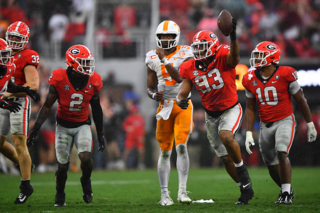 Tennessee turned the ball over twice in its loss to Georgia on Saturday. 