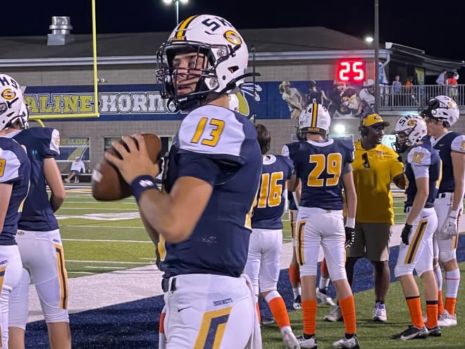 Quarterback CJ Carr has one more season at Saline (Mich.) High before enrolling at Notre Dame next January. 