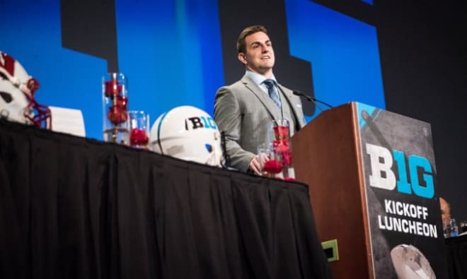 David Blough's speech to what he said was 1,800 fans in attendance at the Big Ten kickoff luncheon lasted about five minutes Tuesday.