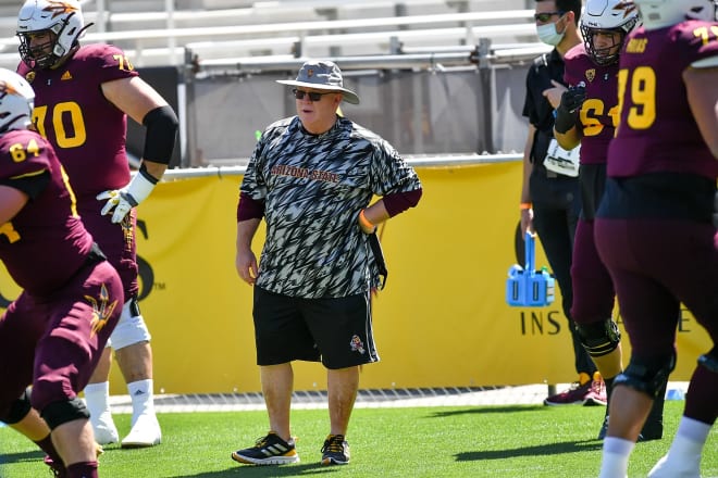 ASU's first-year OL coach Mike Cavanaugh