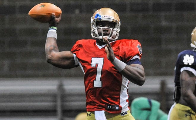 Wimbush worked out with QB coach George Whitfield Jr. in California over spring break.