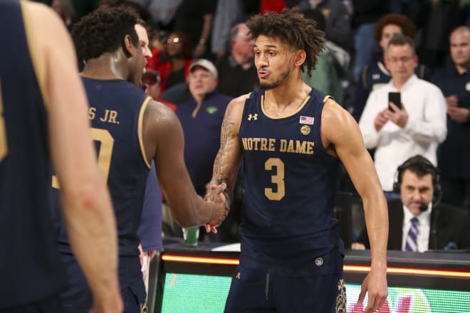 Notre Dame rising junior point guard Prentiss Hubb