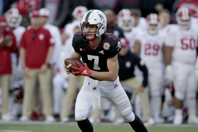 Redshirt freshman Luke McCaffrey continues to push Adrian Martinez in practice. 