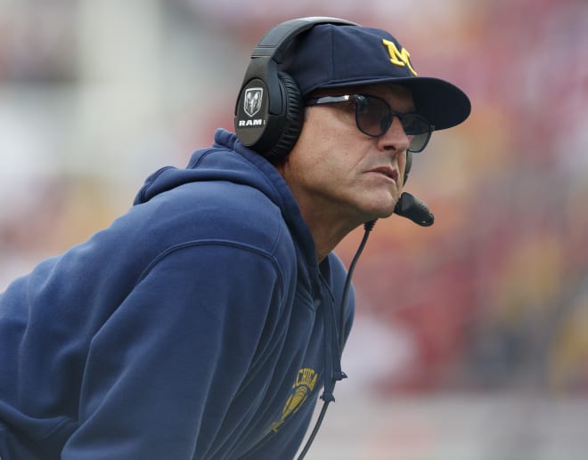 Jim Harbaugh sought to make his team leaders and best when it came to COVID-19 safety.