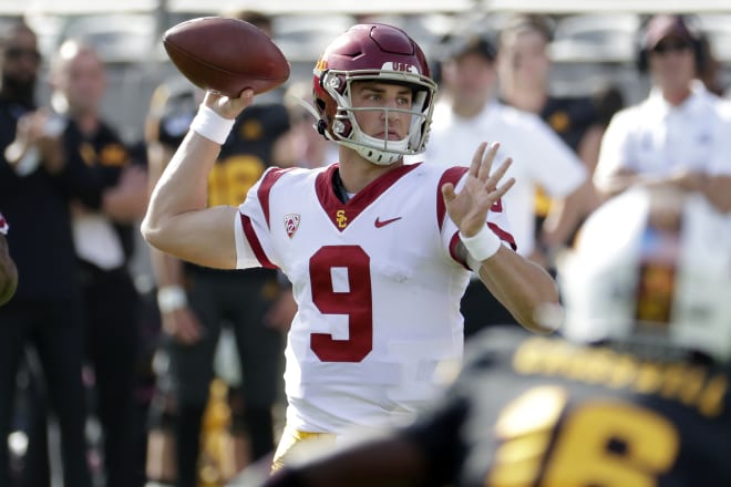 Freshman quarterback Kedon Slovis passed for a career-best 432 yards and 4 touchdowns in USC's win at Arizona State on Saturday.
