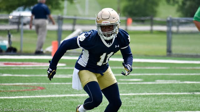 Freddy Canteen, a graduate transfer from Michigan, is one of many Irish wideouts trying to find his way on to the field.