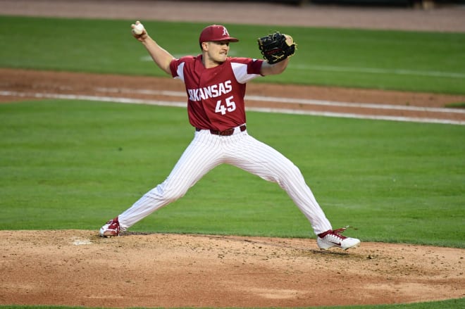 Kevin Kopps says he hasn't been 100% this year but he sure looked that  way to Coach Z and the rest of us watching Arkansas Razorback Baseball!  💪🏼, By Razorback Daily