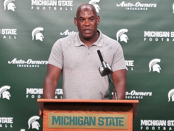 Michigan State head coach Mel Tucker addressed the media on Aug. 14, 2023.