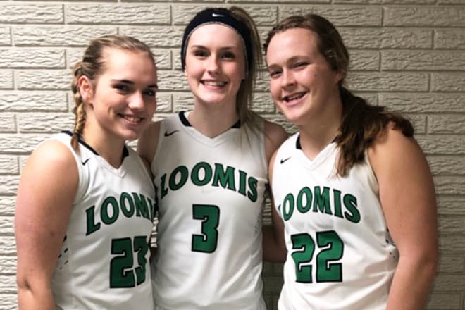 Leading the way for the successful Loomis girls basketball team are McKayla Meyer (23), Alexis Billeter (3) and Darla Thorell (22).