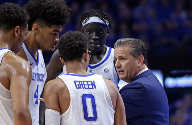 Kentucky coach John Calipari will be taking his freshman- and sophomore-dominated roster on the road for the first time this season on Wednesday night at LSU.