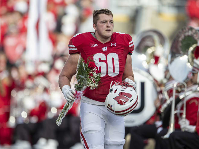 Wisconsin right tackle Logan Bruss during senior day vs. Nebraska