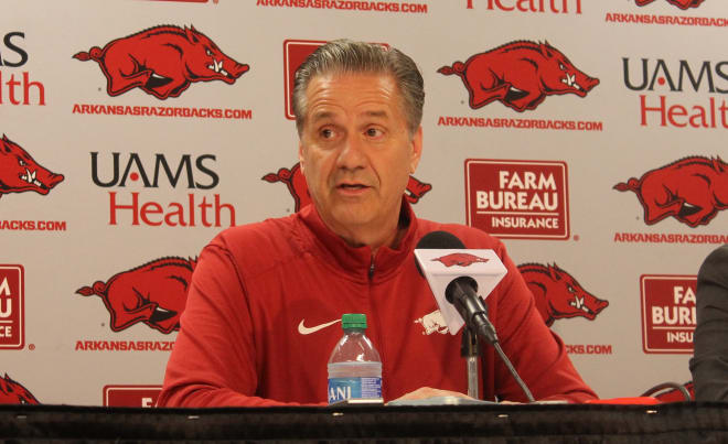 Arkansas head coach John Calipari during his introductory press conference in April.