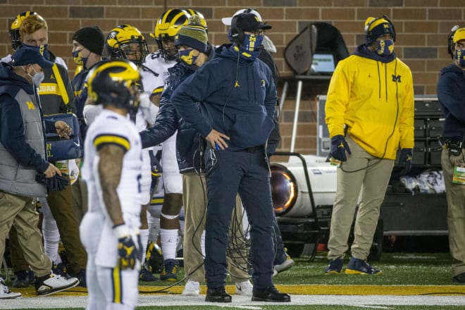 Michigan Wolverines football head coach Jim Harbaugh is 3-2 against the Michigan State Spartans.