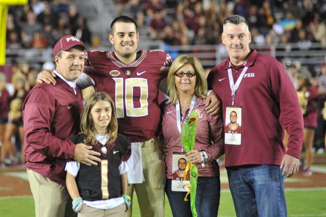 Sean Maguire with his family on Senior Day