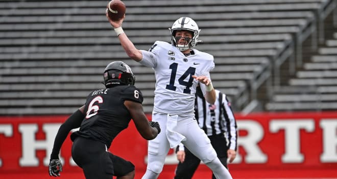 Penn State QB Sean Clifford throws a pass against Rutgers last season. 