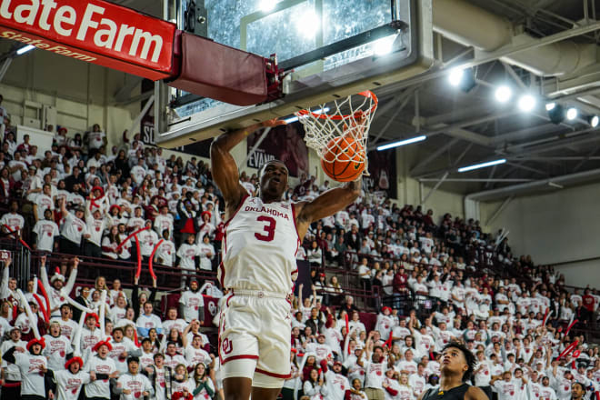 Otega Oweh hammers home a dunk as the Oklahoma crowd explodes