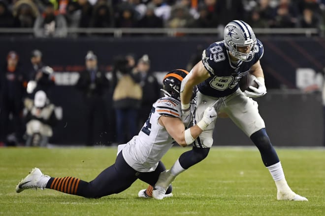 Kwiatkoski led the Bears in tackles against the Cowboys.