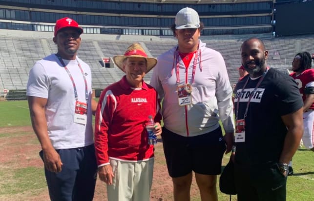 Kam Pringle (to the right of Coach Saban) visited Alabama on Saturday. 