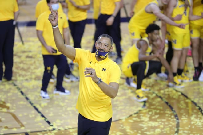 Michigan Wolverines basketball coach Juwan Howard and his team all but clinched a one seed with a win over Michigan State.