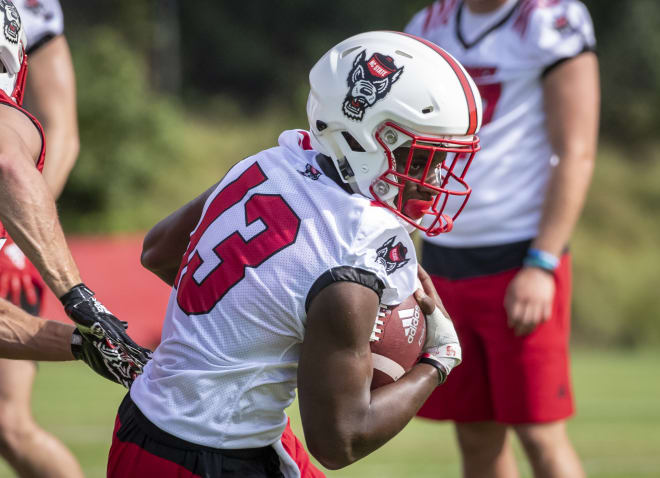 NC State Wolfpack nickel Tyler Baker-Williams practices.