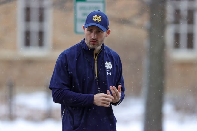 Special teams coordinator Brian Mason is in his first season at Notre Dame.
