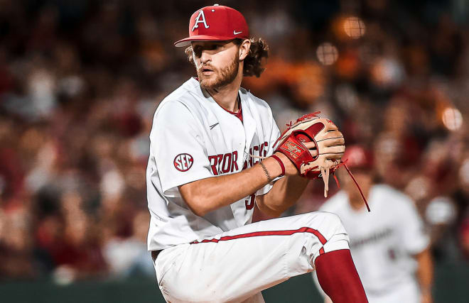 Arkansas left-handed pitcher Hunter Hollan.