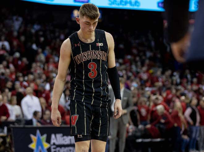 Wisconsin shooting guard Connor Essegian. 