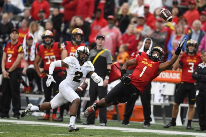 D.J. Moore (No. 1) started every game for the Terps last season. 