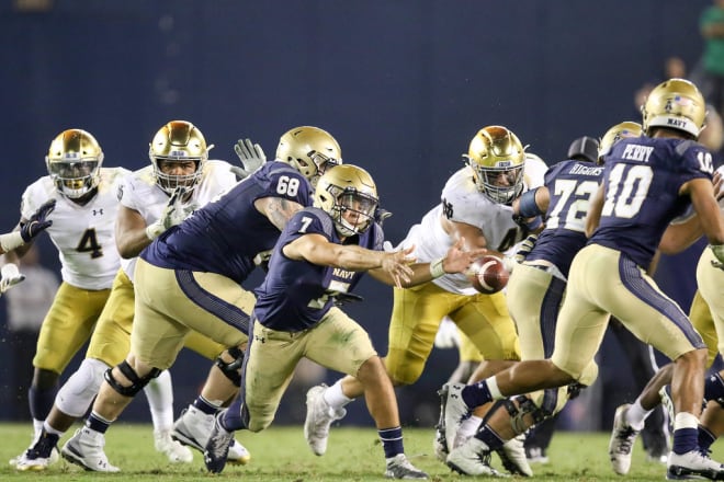 Last year, Notre Dame hammered Navy 44-22 in San Diego en route to a 12-0 regular-season record and a College Football Playoff berth.