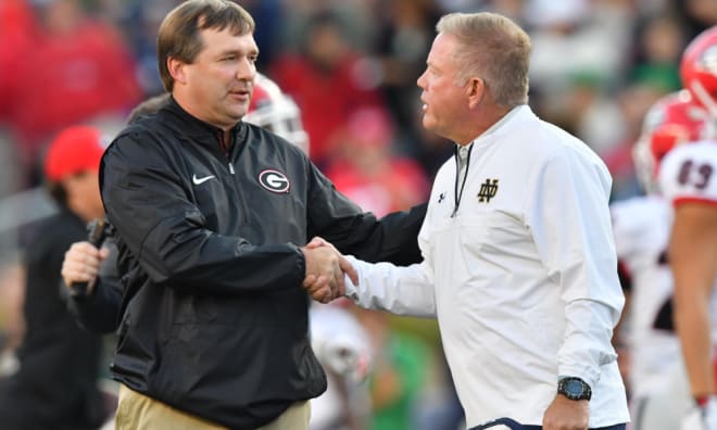 Kirby Smart's Bulldogs edged Brian Kelly's Fighting Irish 20-19 in the second game of 2017.