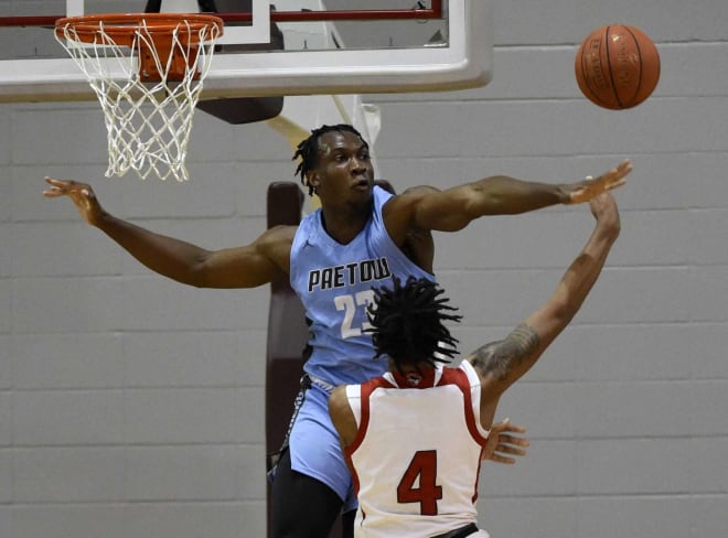 Charles Chukwu blocks a shot.