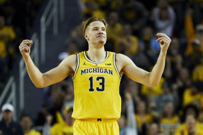 Freshman forward Iganas Brazdeikis led Michigan in scoring against Indiana. 