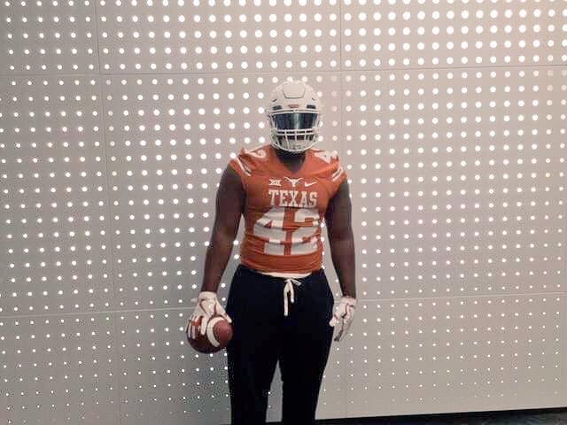 2019 three-star Allen (Tex.) defensive tackle Jayden Jernigan during an unofficial visit to the University of Texas on Feb. 17. 