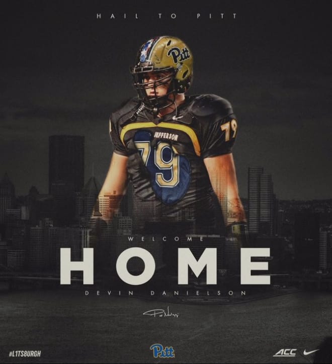 A photo-edit provided to Danielson by the Pitt football program