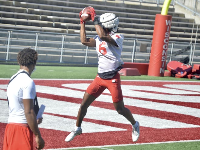 Dean Engram was a part of an impressive day for the young Wisconsin wide receivers 