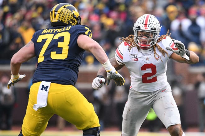 Michigan Wolverines football redshirt sophomore tackle Jalen Mayfield started all 13 games in 2019.