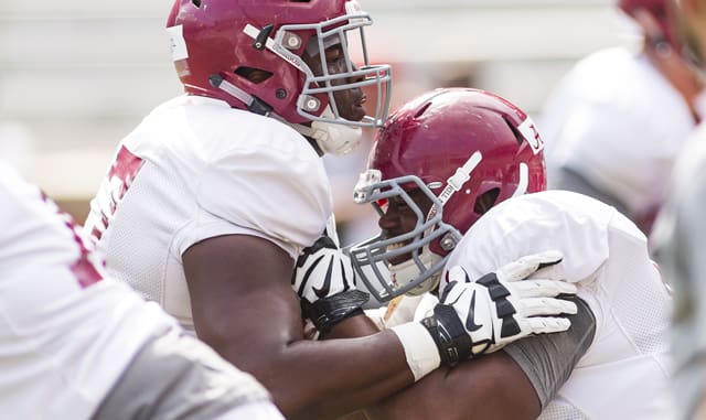 Alabama Football goes through spring practice on Friday, April 14